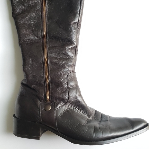 Browns | Leather Knee High Boots - Picture 2 of 13